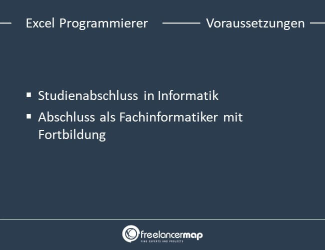 Die Voraussetzungen um Excel Programmierer zu werden. 