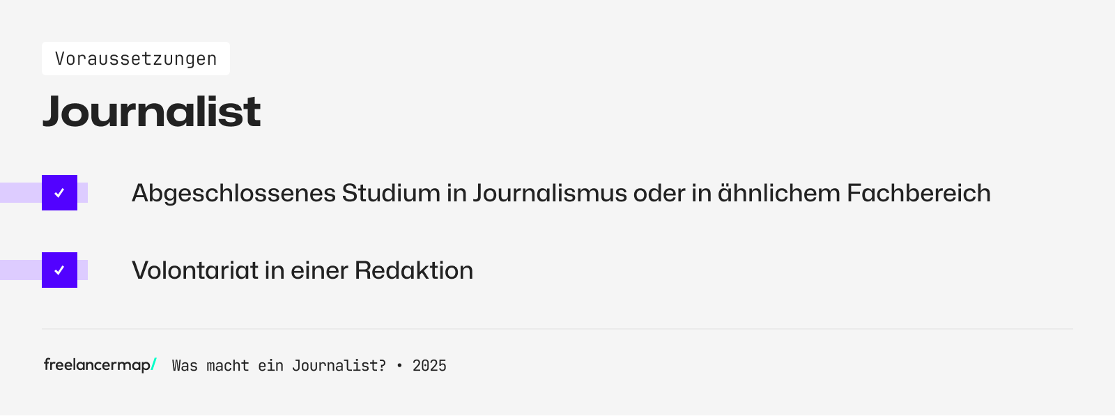 Voraussetzungen, die ein Journalist in der Regel erfüllen muss
