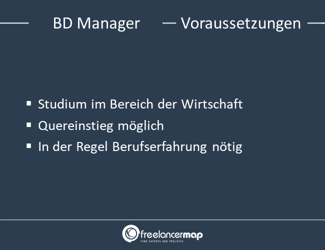 Voraussetzungen um Business Development Manager zu werden.