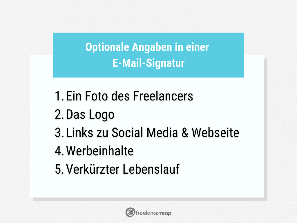 Optionale Angabne in einer E-Mail-Signatur.