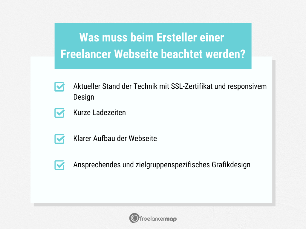 Welche Punkte müssen bei einer Webseite für Freelancer beachtet werden?