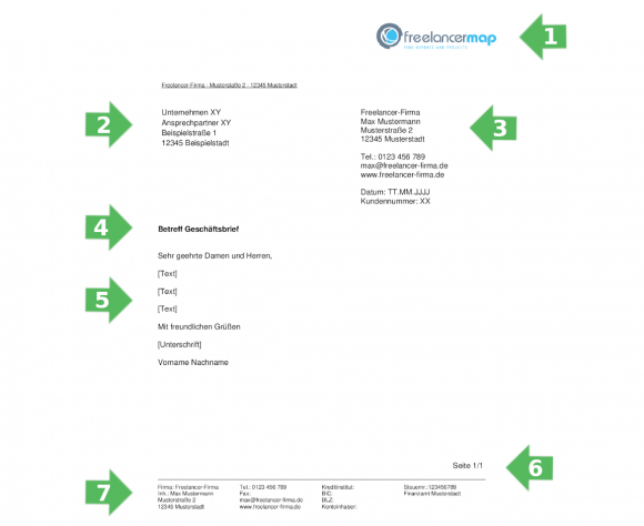 Wie Schreibt Man Einen Geschäftsbrief Geschäftsbrief für Freelancer | Tipps und Vorlage