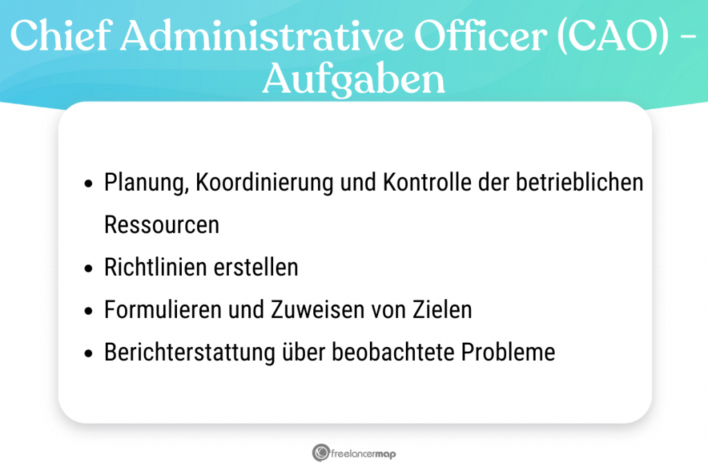 Aufgabenbereiche des Chief Administrative Officers