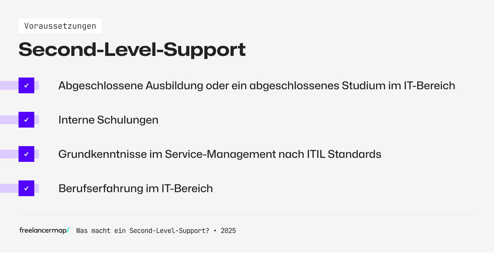 Voraussetzungen, die für den Second-Level-Support gelten