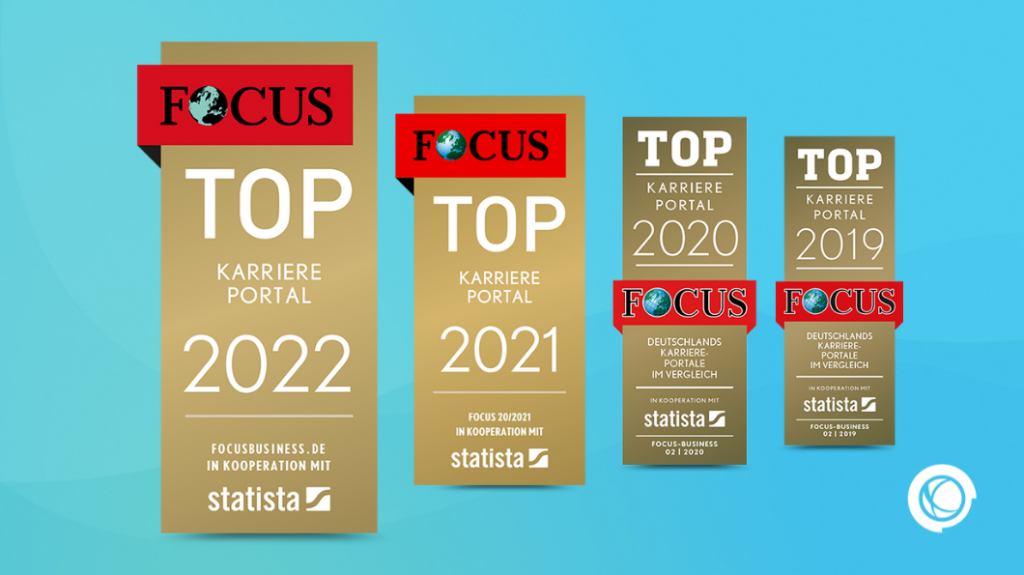Bereits zum sechsten Mal in Folge wurde freelancermap 2022 als Top Karriere Portal ausgezeichnet.