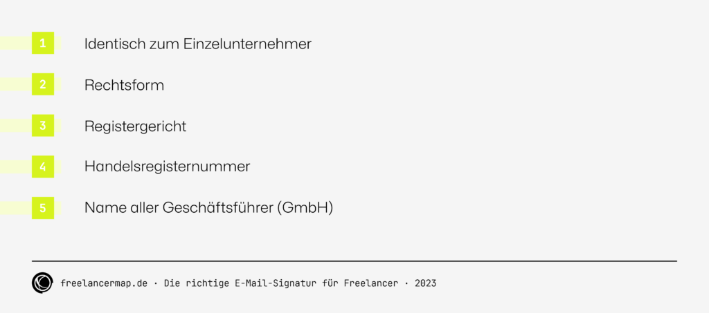e-mail signatur pflichtangaben einzelkaufleute gmbh