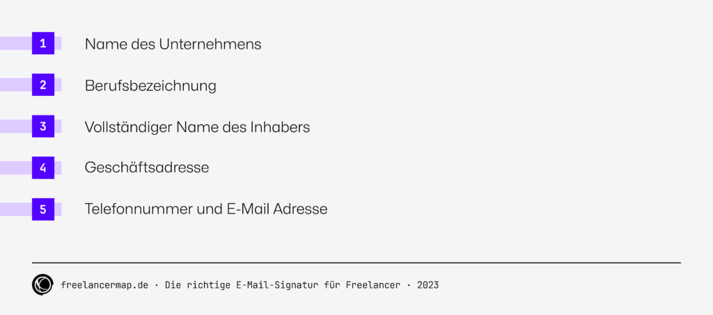 e-mail signatur pflichtangaben einzelunternehmer