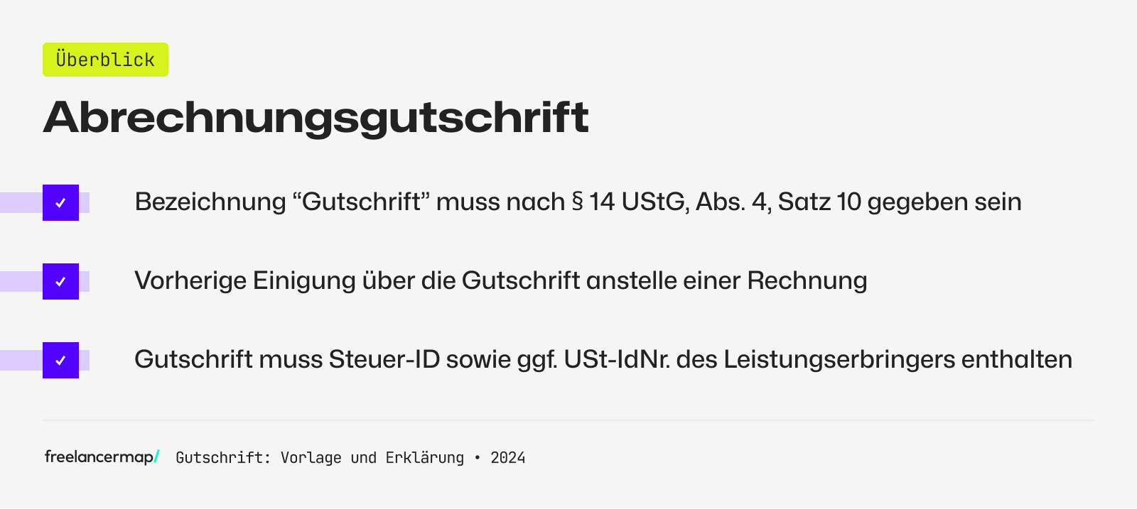 Die wichtigsten Infos zur Abrechnungsgutschrift auf einen Blick