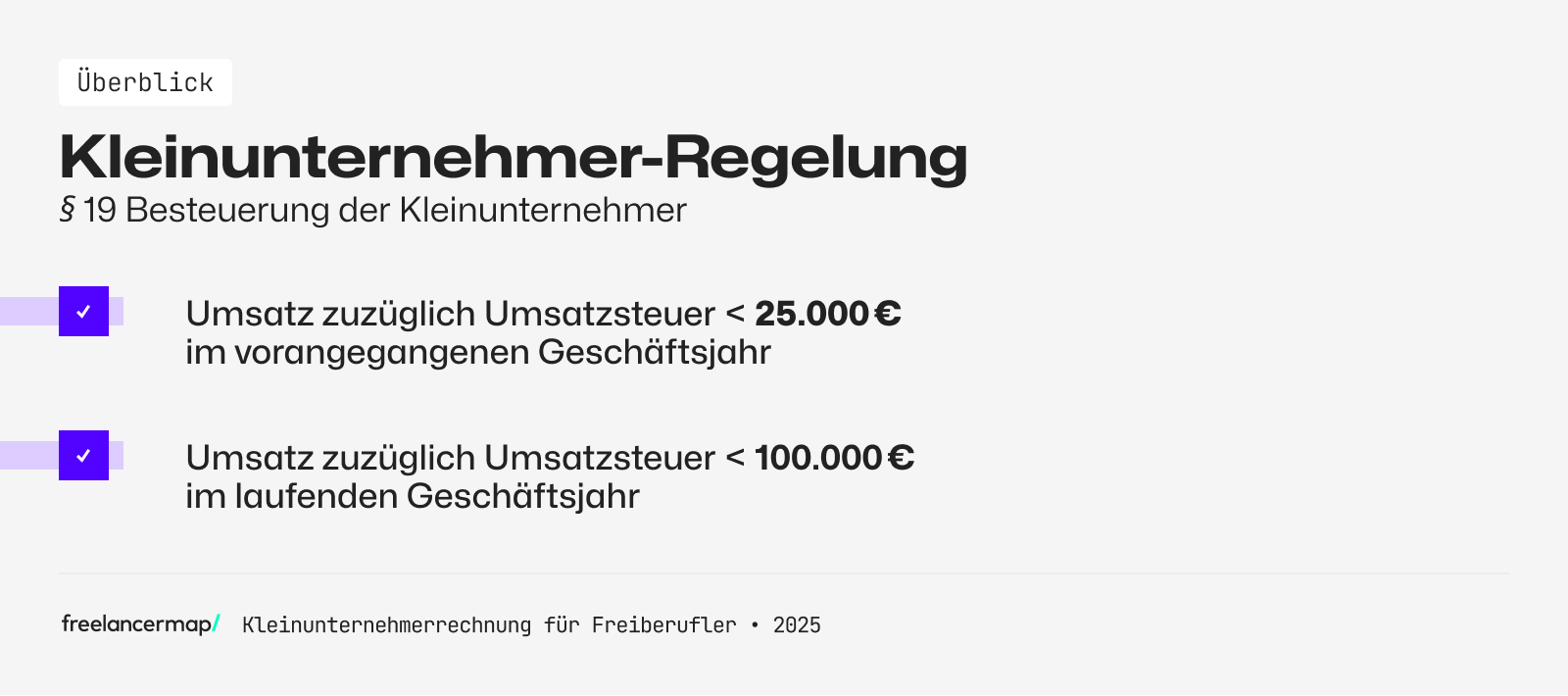 Kleinunternehmerregelung nach § 19 UStG