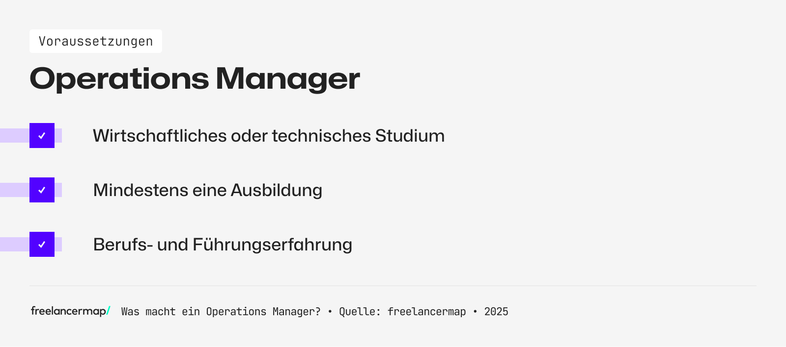 Ein Operations Manager hat meist ein wirtschaftliches Studium
