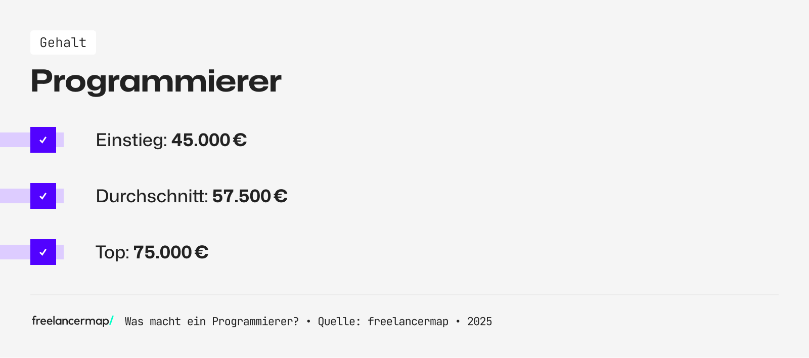 Das Einstiegsgehalt eines Programmierers liegt bei circa 45.000 Euro im Jahr